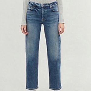 GRLFRND High Rise Straight Distressed Jeans 26